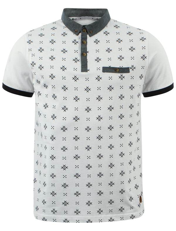 D-Code Class printed polo shirt in white