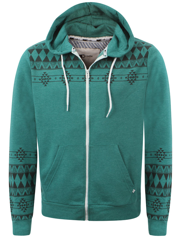 Peacock Green Marl  D-Code Fred zip up hoodie