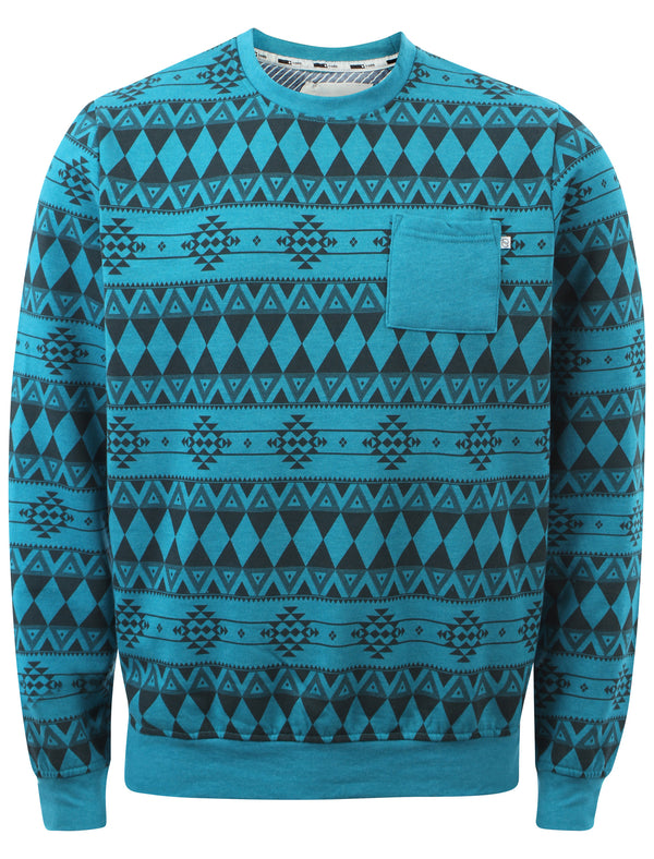 D-Code Jude crew neck sweatshirt in Mid Turq Marl