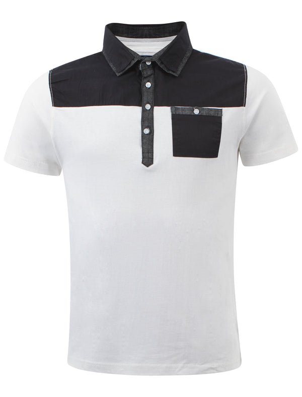 Bartlow cotton polo shirt in white - D-Code