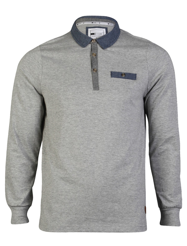 D-Code Corbin Polo Shirt In Light Grey Marl