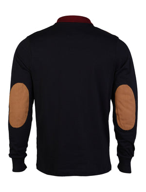 D-Code Luca Long Sleeve Polo Shirt in True Navy