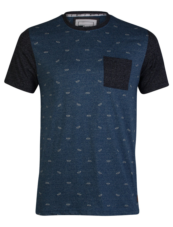 D-Code Oxford Crew Neck T-Shirt in Blue Bird