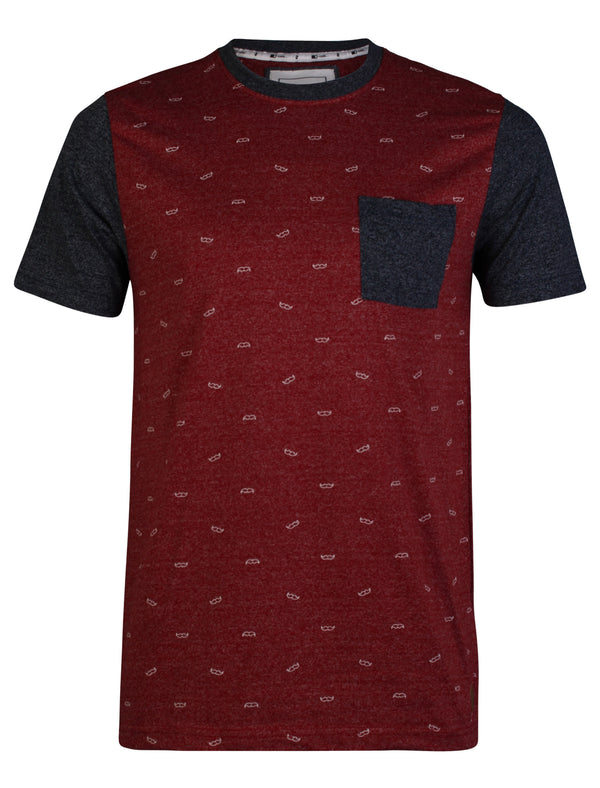 D-Code Oxford Crew Neck T-Shirt in Raspberry