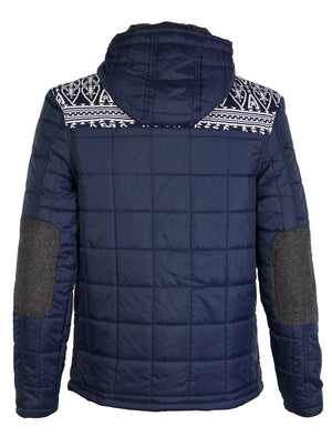 D-code Fair Isle Quilted Duffle navy Jacket