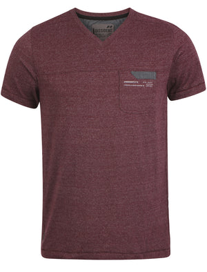 Dissident Grinner V-neck T-Shirt in Oxblood