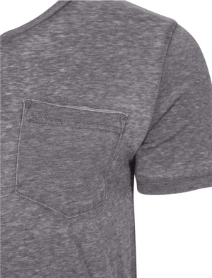 Burn2 Burnout V Neck T-Shirt in Industrial Grey - Dissident