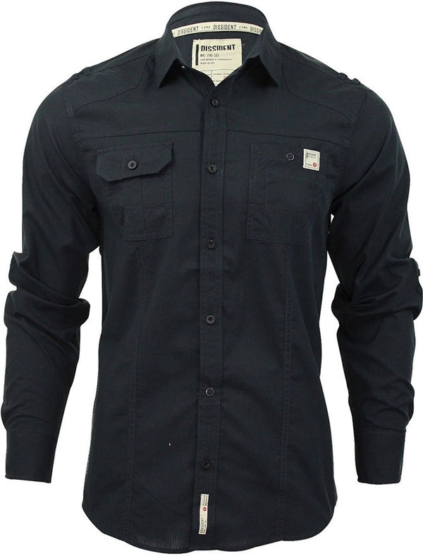Creed Pinstripe Shirt in Black - Dissident