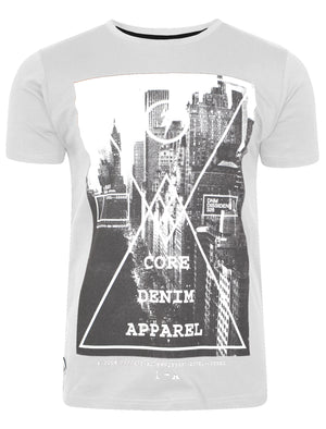 Crosser City Motif T-Shirt in White - Tokyo Laundry