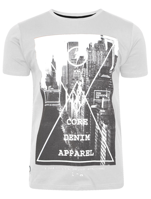 Crosser City Motif T-Shirt in White - Tokyo Laundry