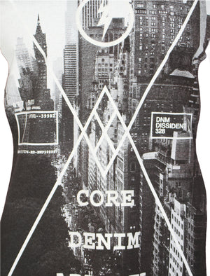 Crosser City Motif T-Shirt in White - Tokyo Laundry