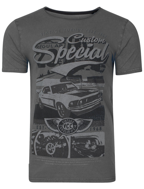 Customcar Motif T-Shirt in Raven Grey - Dissident