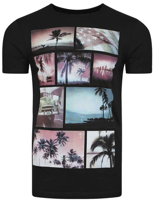 Faded Palm Tree  T-Shirt in Black - Dissident
