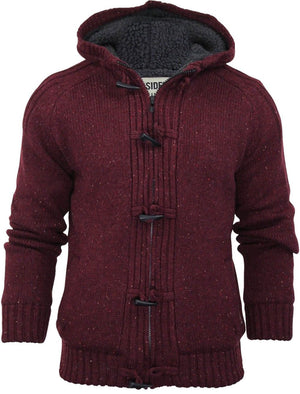 Dissident Hopkins Sherpa Lined Knitted Cardigan in red