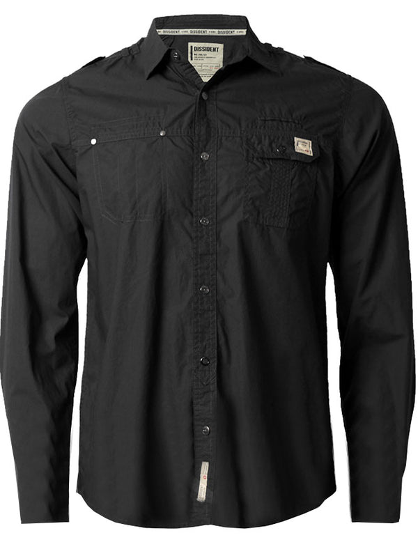 Lorin Popper Button Shirt in Black - Dissident