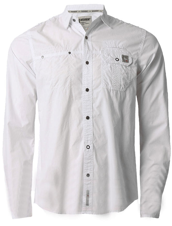 Lorin Popper Button Shirt in Optic White - Dissident