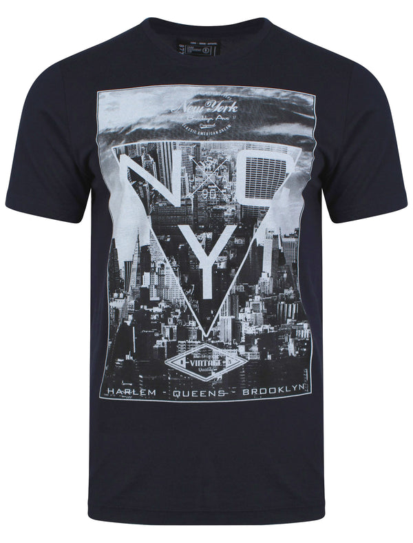 Tri-City NYC T-Shirt in Navy - Dissident