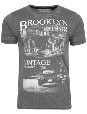 Vindis Grunge Brooklyn  T-Shirt in Grey - Dissident