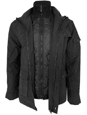 Dissident Cotton Mix Jacket with Quilted Jacket Insert in Black