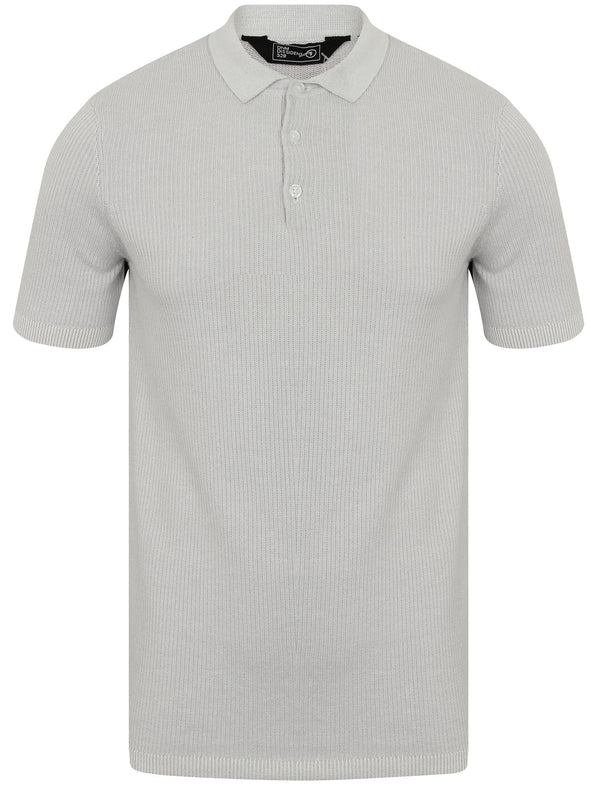 Dangerfield Plaited Knitted Polo Shirt in Laundered Ecru - Dissident