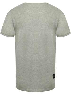 Dunmaston Quilted Panel Cotton T-Shirt in Light Grey Marl - Dissident
