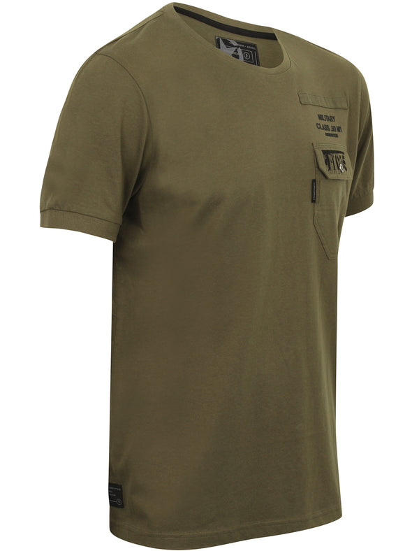 Millcare Cotton Jersey T-Shirt with Pocket in Amazon Khaki - Dissident