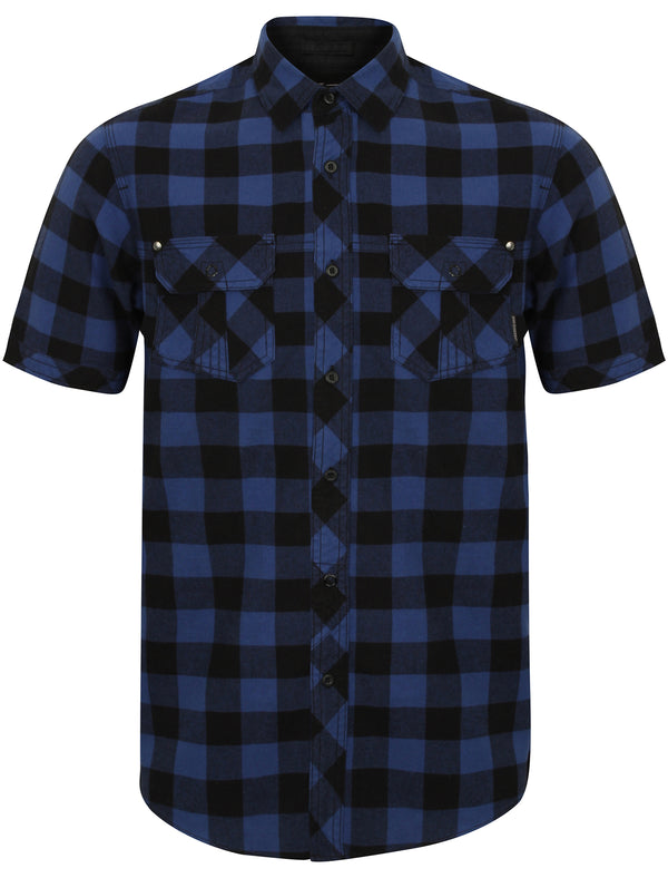 Pedroza Buffalo Checked Shirt in Twilight Blue - Dissident