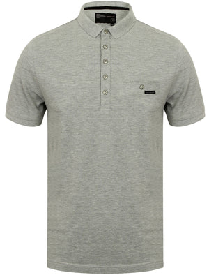 Dunraven Cotton Pique Polo Shirt in Light Grey Marl - Dissident