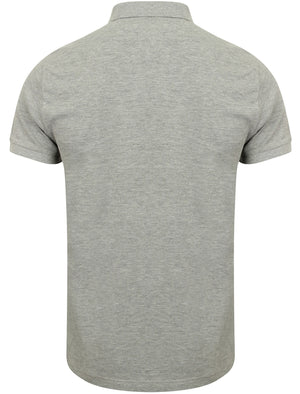 Dunraven Cotton Pique Polo Shirt in Light Grey Marl - Dissident