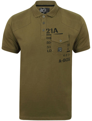 Milicia Jersey Polo Shirt with Chest Pocket in Amazon Khaki - Dissident