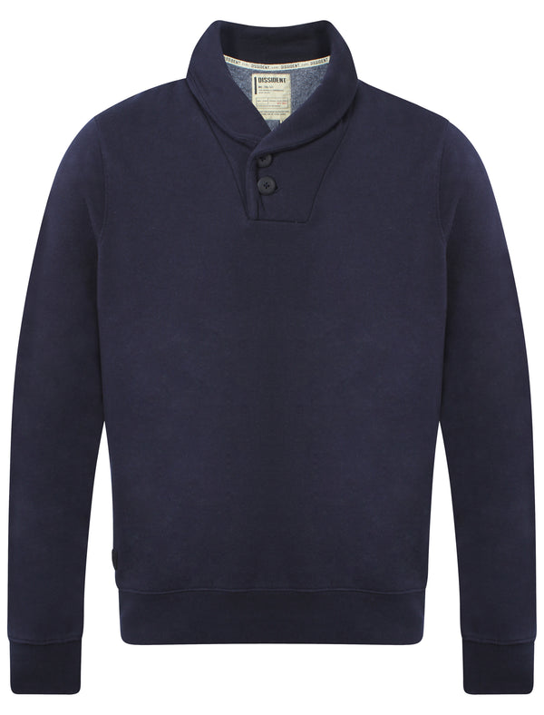 Dissident Liam Shawl Neck Sweatshirt in Dark Navy
