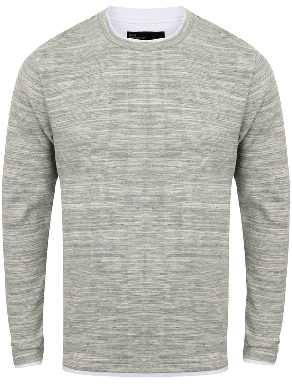 Acacia Mock T-Shirt Insert Long Sleeve Top in Grey - Dissident