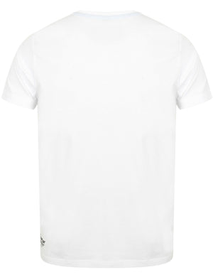 Adachi Crew Neck Cotton T-Shirt with Zip Chest Pocket In Optic White - Dissident