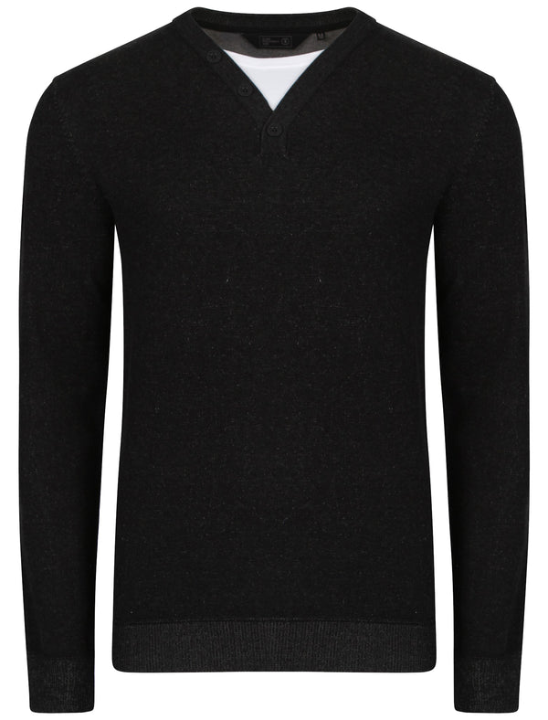 Antoni Jumper with Inner Mock T-Shirt in Black - Dissident