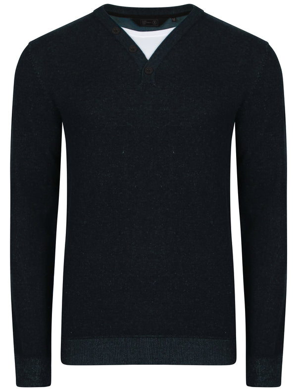 Antoni Jumper with Inner Mock T-Shirt in Dark Navy - Dissident