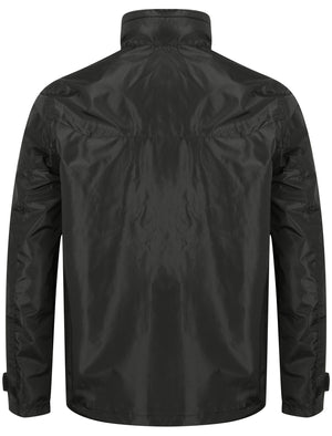 Ashlar Ripstop Windbreaker Jacket with Concealed Hood in Black - Dissident