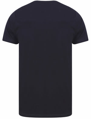 Baller Colour Block Cotton Jersey T-Shirt in Navy - Dissident