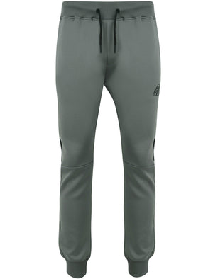 Banks Tricot Cuffed Tracksuit Joggers with Side Panel In Quiet Shade Grey - Dissident