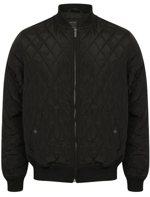Barnes Diamond Quilted Bomber Jacket In Black - Dissident