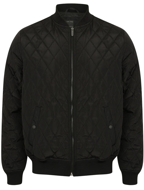 Barnes Diamond Quilted Bomber Jacket In Black - Dissident