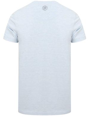 Bax Textured Cotton Slub T-Shirt with Contrast Chest Pocket In Skyway - Dissident