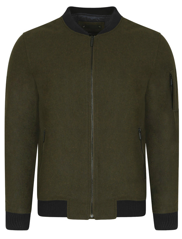 Begonia Wool Blend Bomber Jacket in Khaki - Dissident