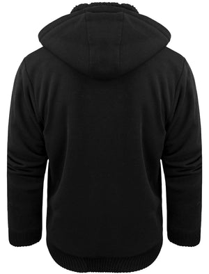 Bicker Utility Sherpa Lined Hoodie in Black - Dissident