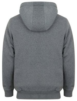 Bolo 2 Zip Through Chunky Hoodie With Borg Lining In Mid Grey Marl - Dissident