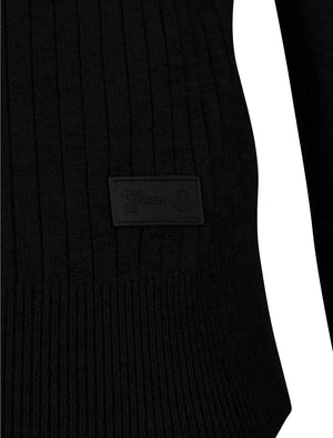 Brookmead Ribbed Jumper with Inner Mock T-Shirt in Black - Dissident