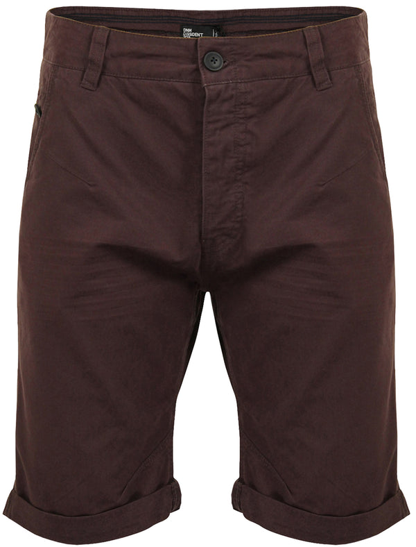 Buju Cotton Twill Shorts in Maroon - Dissident