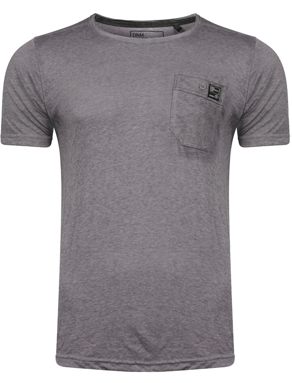 Burnwest Crew Neck Burnout T-Shirt with Pocket in Industrial - Dissident