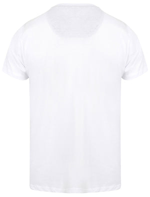 Circular Motif Cotton Crew Neck T-Shirt In Optic White - Dissident