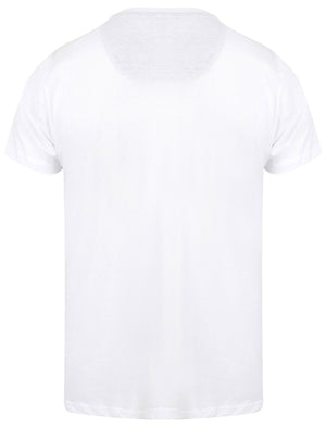 Circular Motif Cotton Crew Neck T-Shirt In Optic White - Dissident