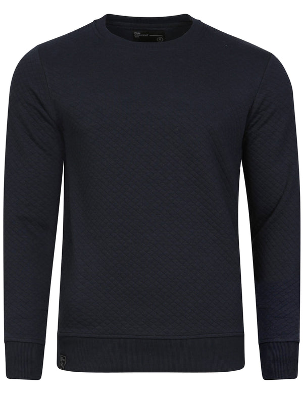 Claredale Diamond Quilted Sweatshirt in True Navy - Dissident